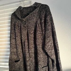 Style & Co. Black and Gray Cowl Neck Sweater